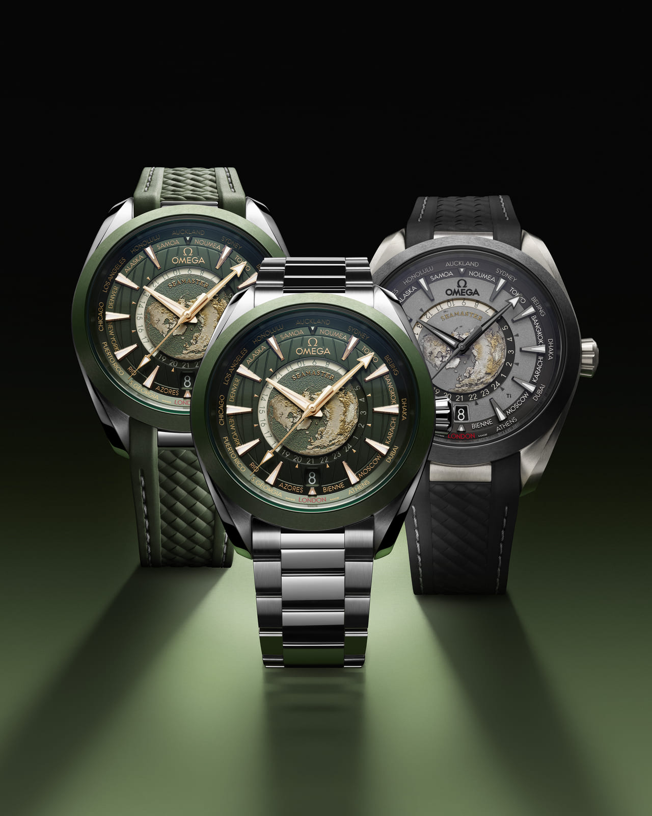 Três novos modelos da coleção Worldtimer OMEGA