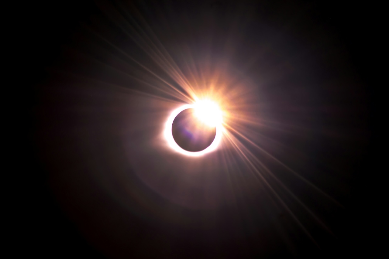 Eclipse solar com cuidado da visão